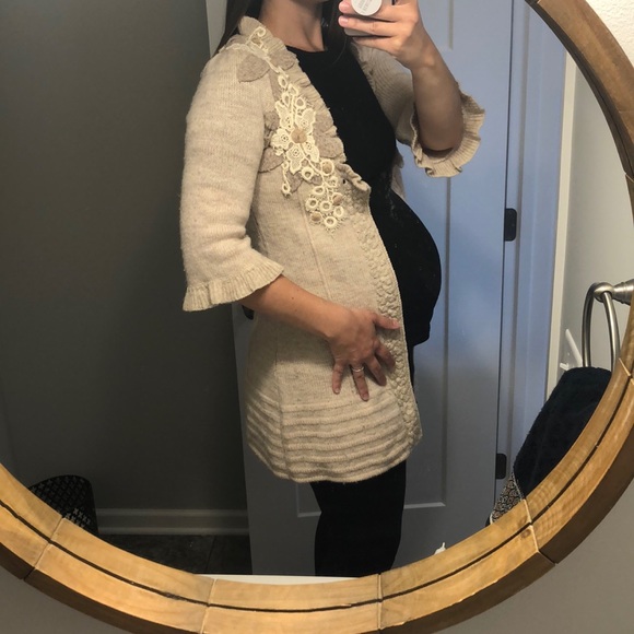 Tan Anthropologie HWR Sweater Coat - Picture 8 of 8